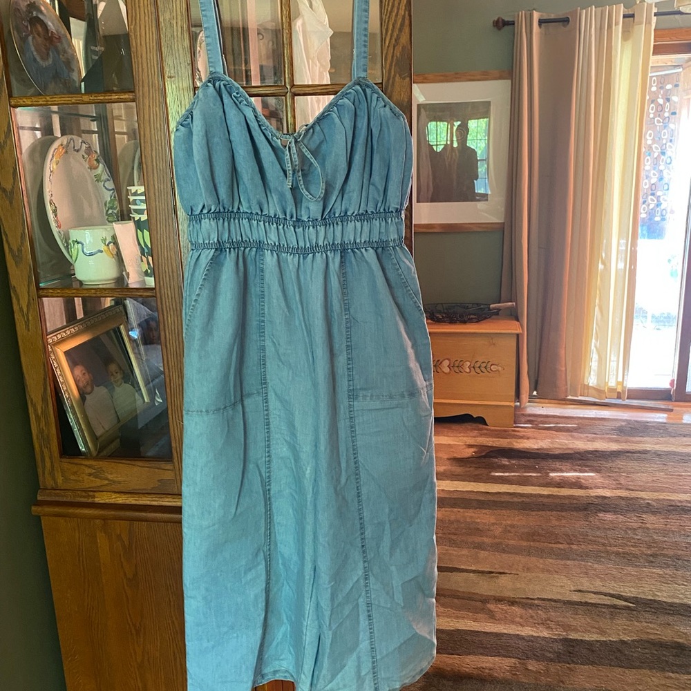Blush Light Blue Denim Romper